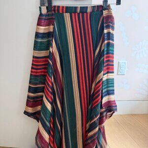 Eva Franco Striped Midi Skirt | Vibrant Multi-Color Pleated Stripe
